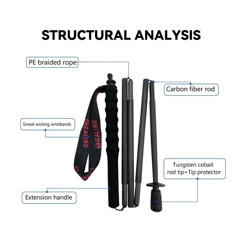 Okhealing Carbon Fiber Foldable Ultralight Multi Section Trekking Poles