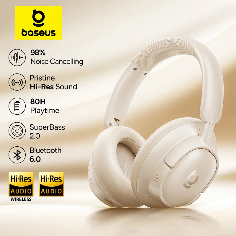 Baseus Bluetooth Over Ear Headphones With Active Noise Control