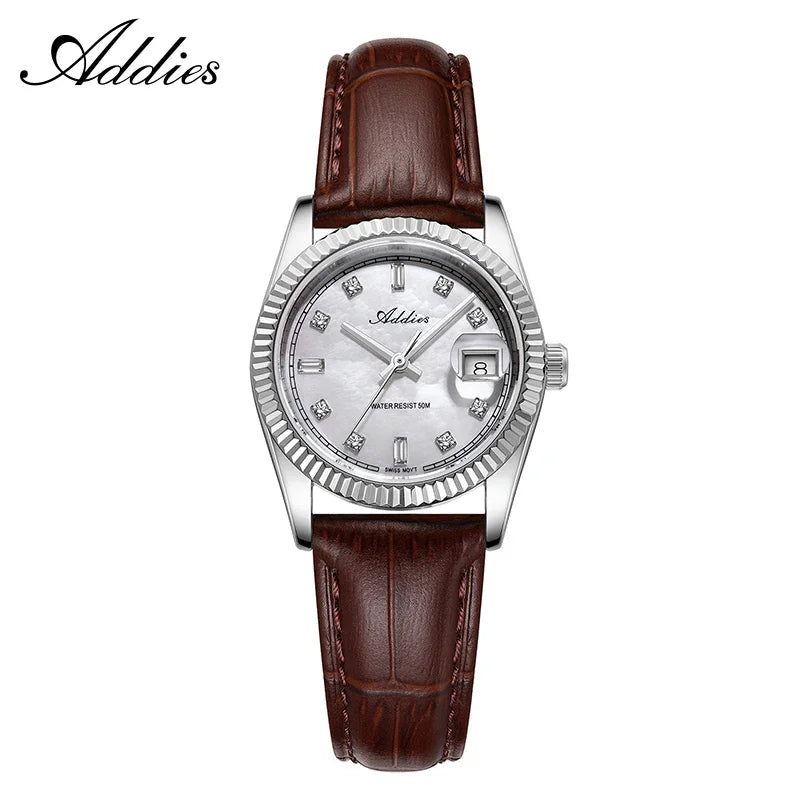 Addies Women's Luxury Stainless Steel Sapphire Quartz Business Watch
