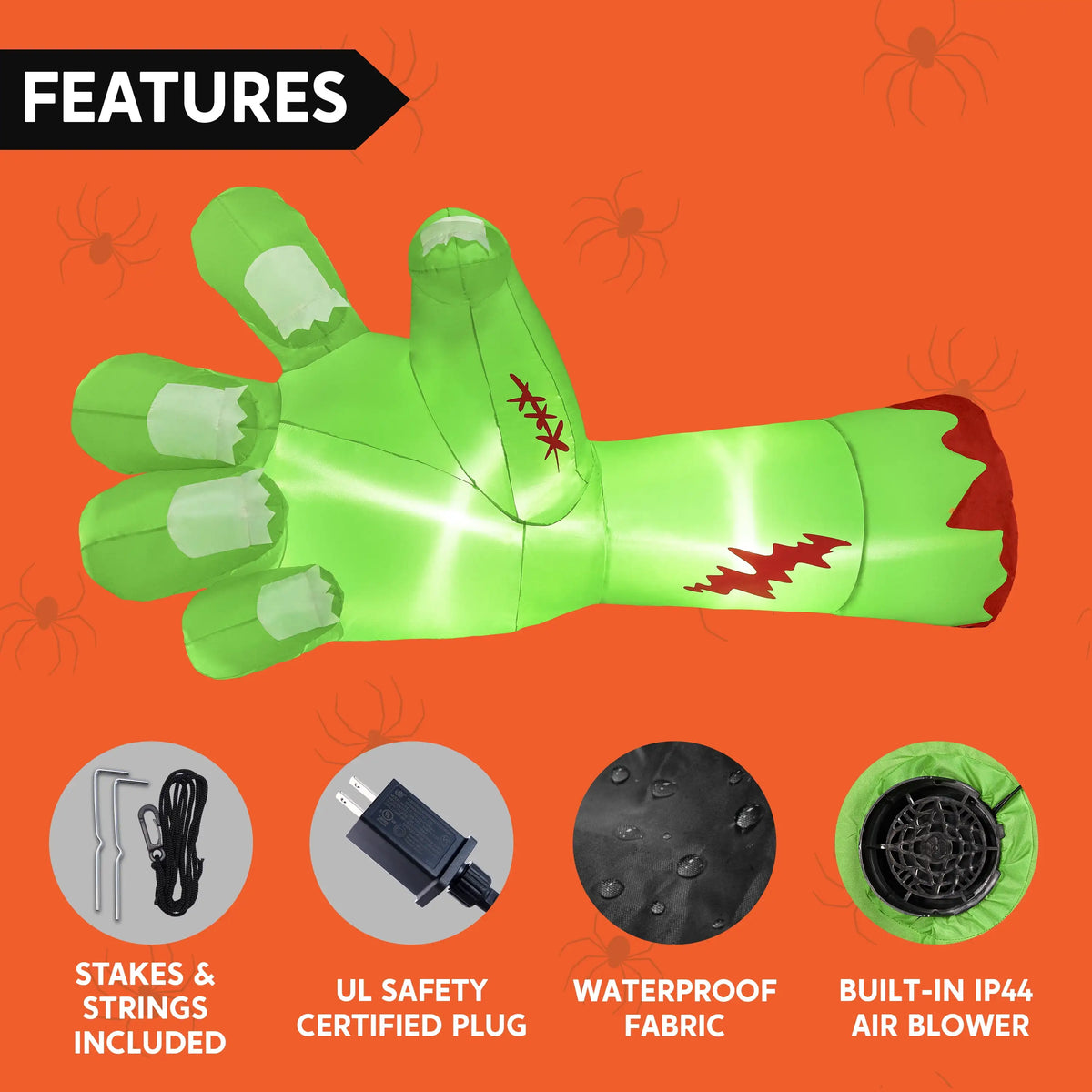 Joyfy Zombie Arm Halloween Outdoor Inflatable Decoration With Led