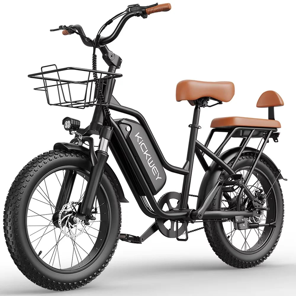 Kickwey LD20 1500W Electric Bike 20x3' Fat Tire Electric Mountain Bike Electric Bicycle 48V 20AH Women's 250W Electric Road Bike