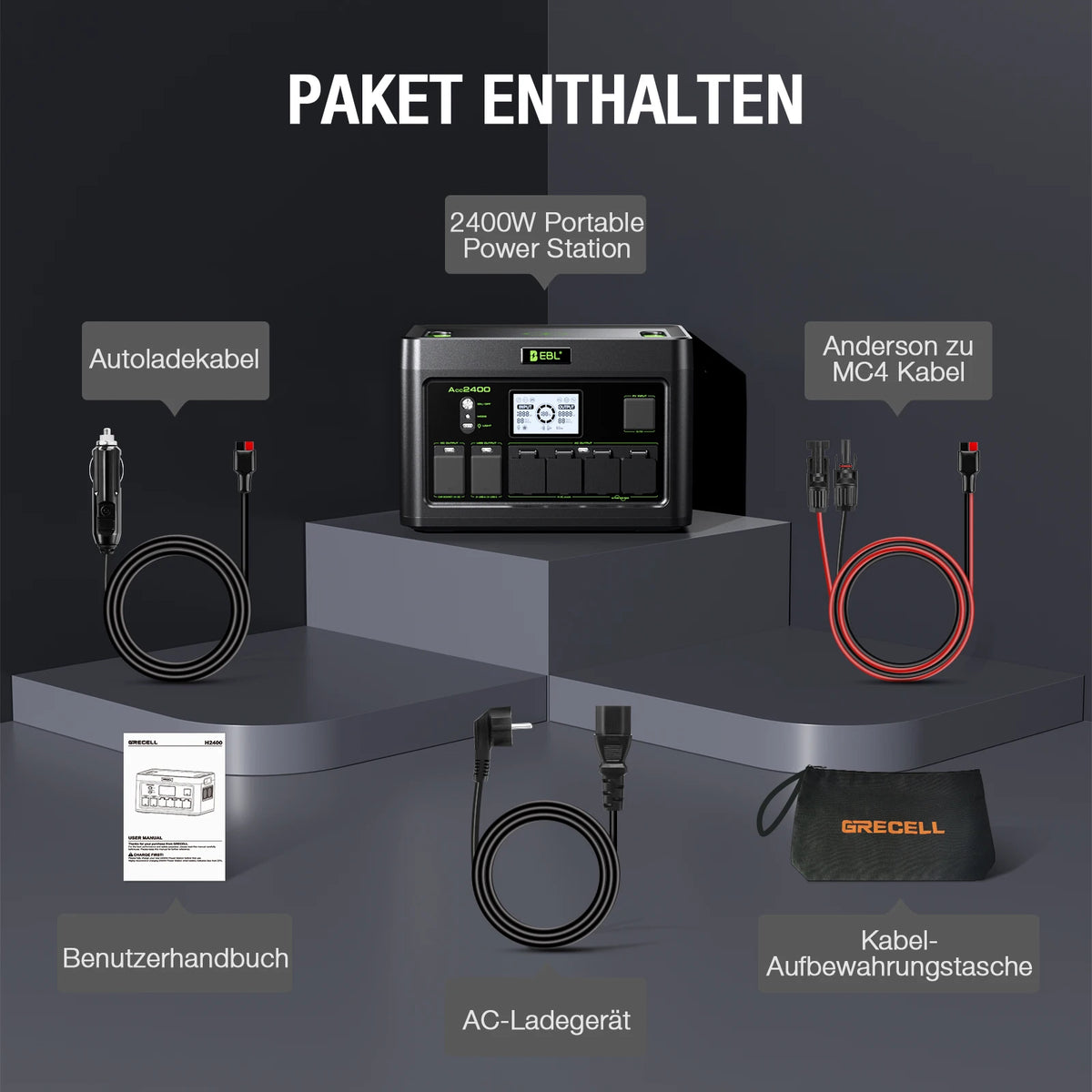 2400W Portable Power Station 1843Wh Pure Sine Wave Emergency Battery