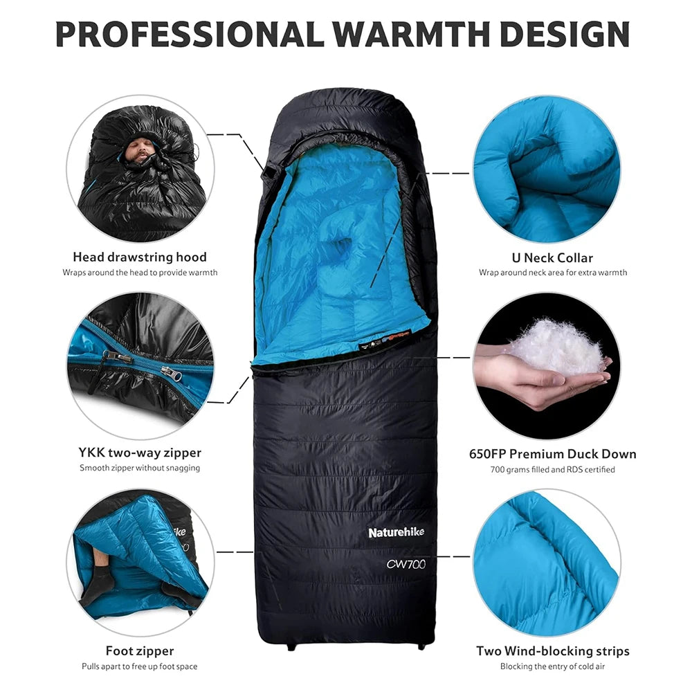 Naturehike Ultralight Duck Down Sleeping Bag For Winter Camping
