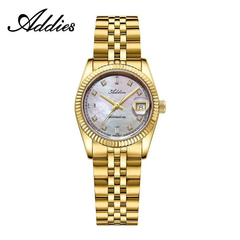 Addies Women's Luxury Stainless Steel Sapphire Quartz Business Watch