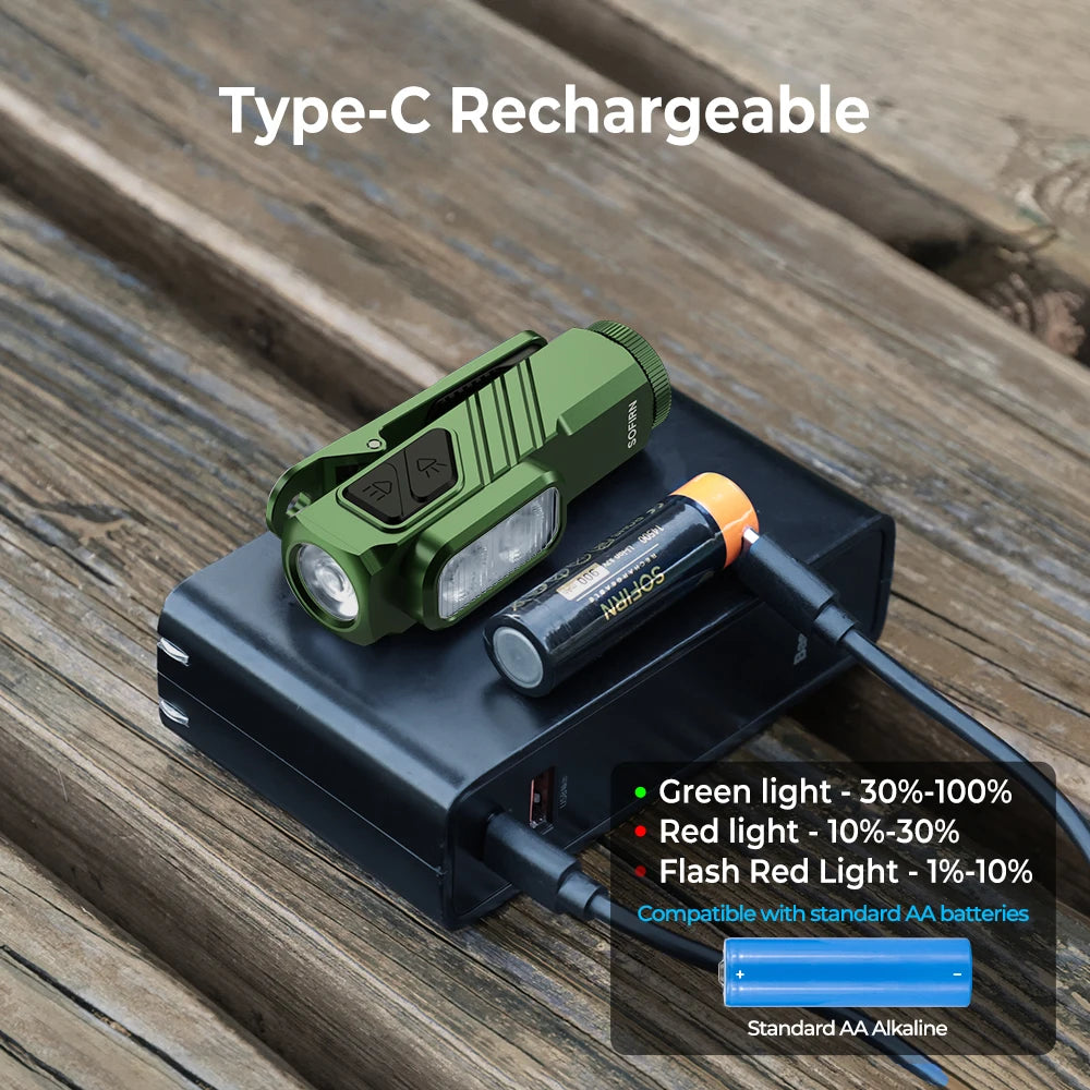 Sofirn ST10 EDC Flashlight 1000LM USB-C Rechargeable Waterproof LED Torch