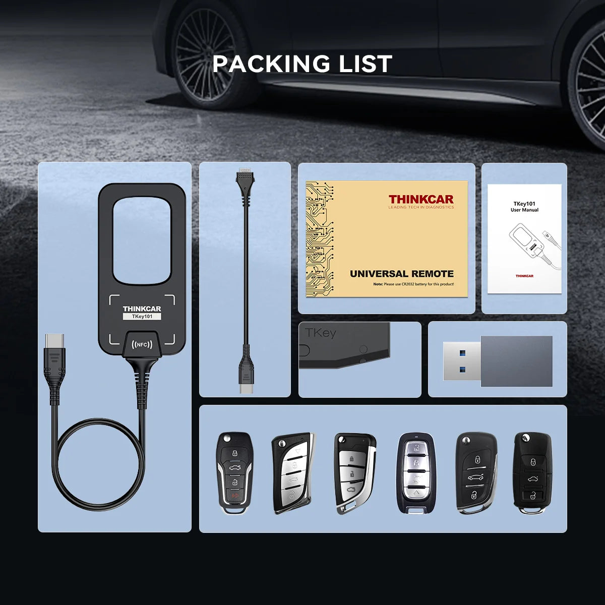 THINKCAR TKey101 Car Key Programmer for IMMO Remote Key Matching
