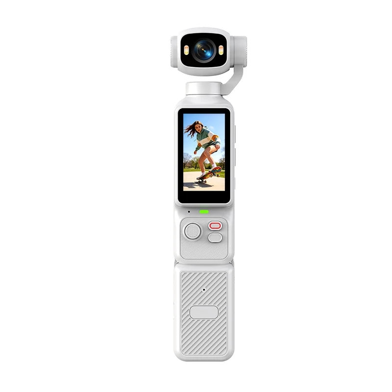 4K Handheld Action Camera With Rotatable Lens And Fill Light