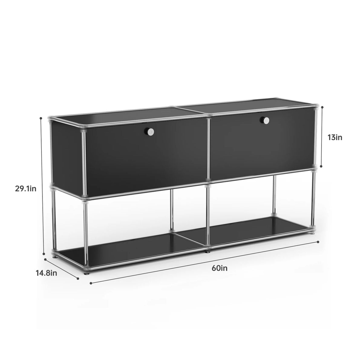 Modern Stainless Steel Storage Cabinet TV Stand for Living Room
