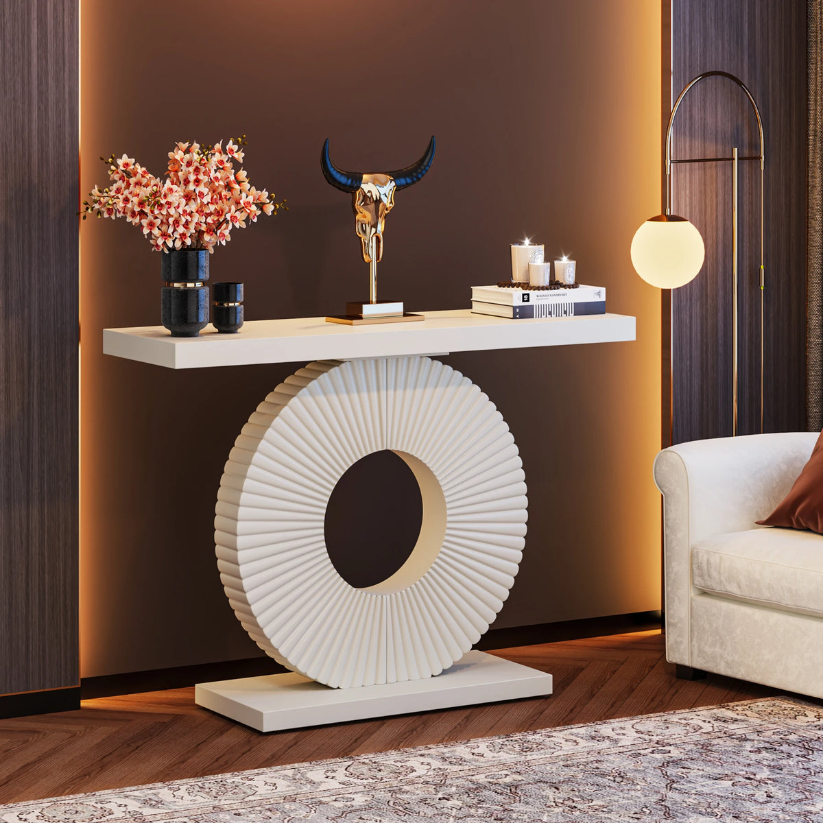 Tribesigns Modern Geometric Wood Console Table for Entryway or Sofa