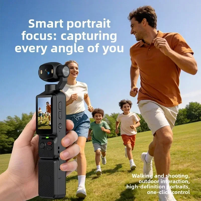 4K Handheld Action Camera With Rotatable Lens And Fill Light