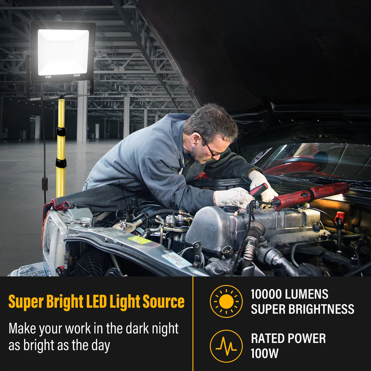 Skyworld LED Flood Light With Telescoping Tripod Stand