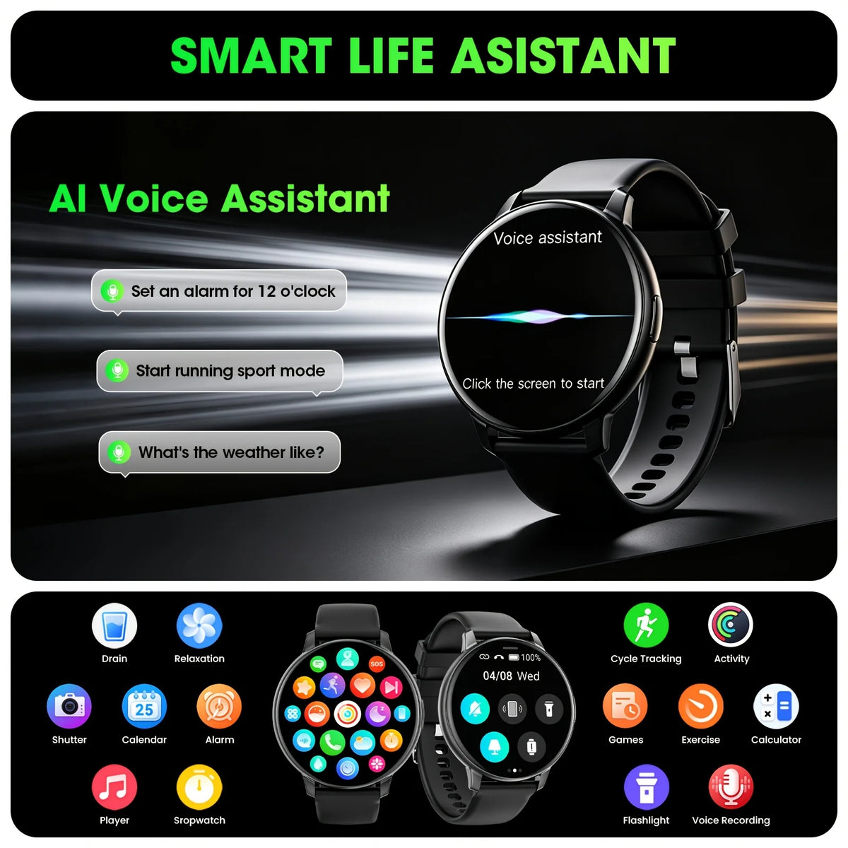 ERUN Smartwatch With Bluetooth Calling And Fitness Activity Tracking