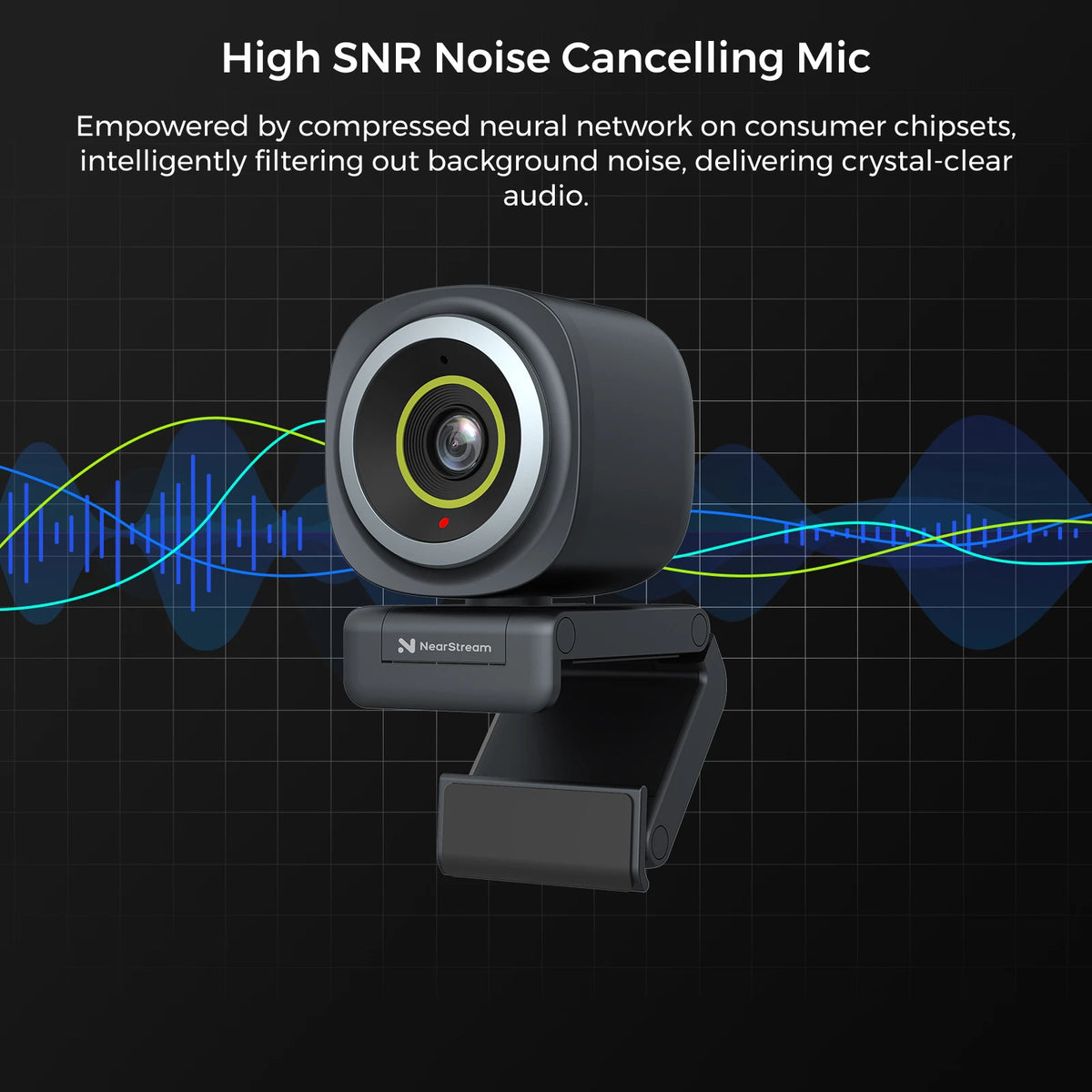NearStream 4K USB Webcam With AI Auto Focus Microphone
