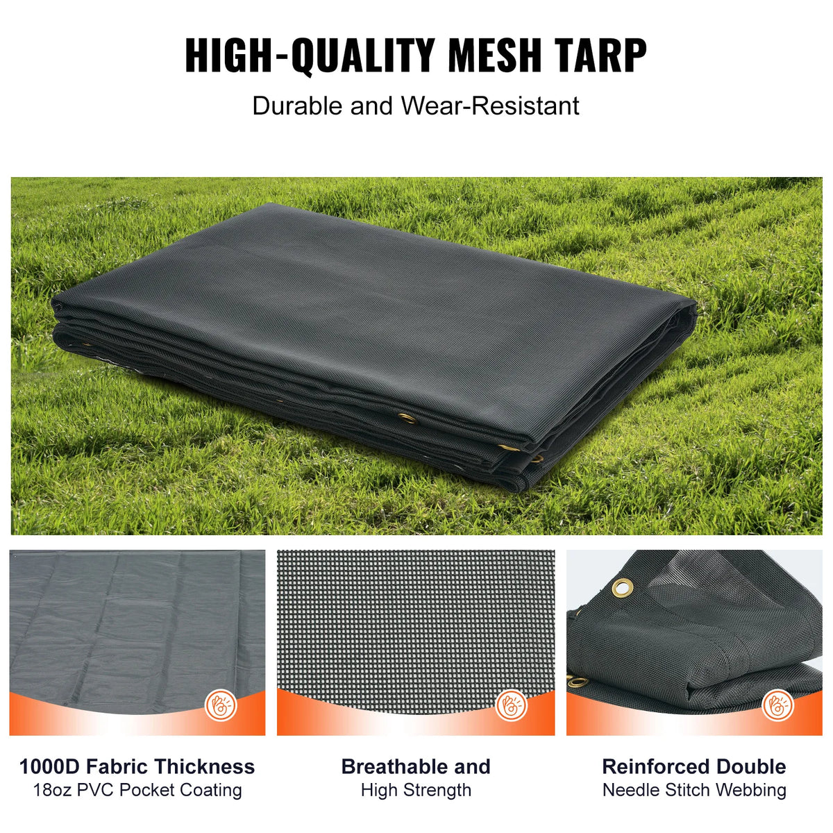 SucceBuy Pvc Dump Truck Tarp With Folding Mesh Awning