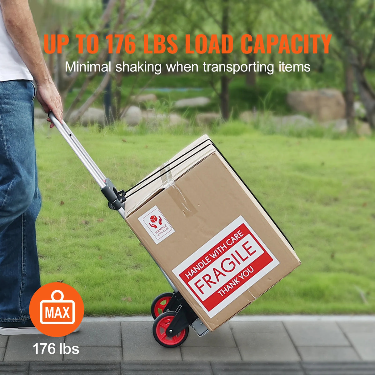 SucceBuy Foldable Aluminum Stair Climbing Hand Truck Cart