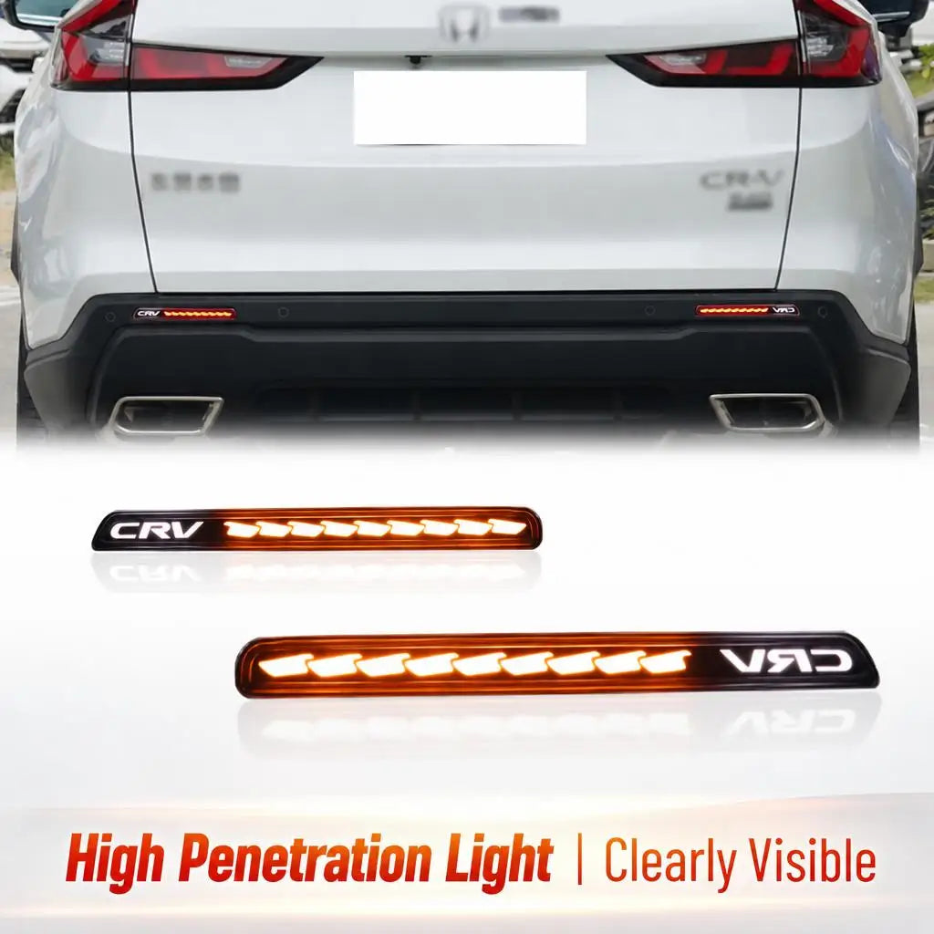 2pcs Rear Bumper Turn Light Indicators Fog Lamp For Honda CRV 2023-2025 | LED High Penetration Light Source | Car Dynamic Turn Signal Brake Warning Lamp