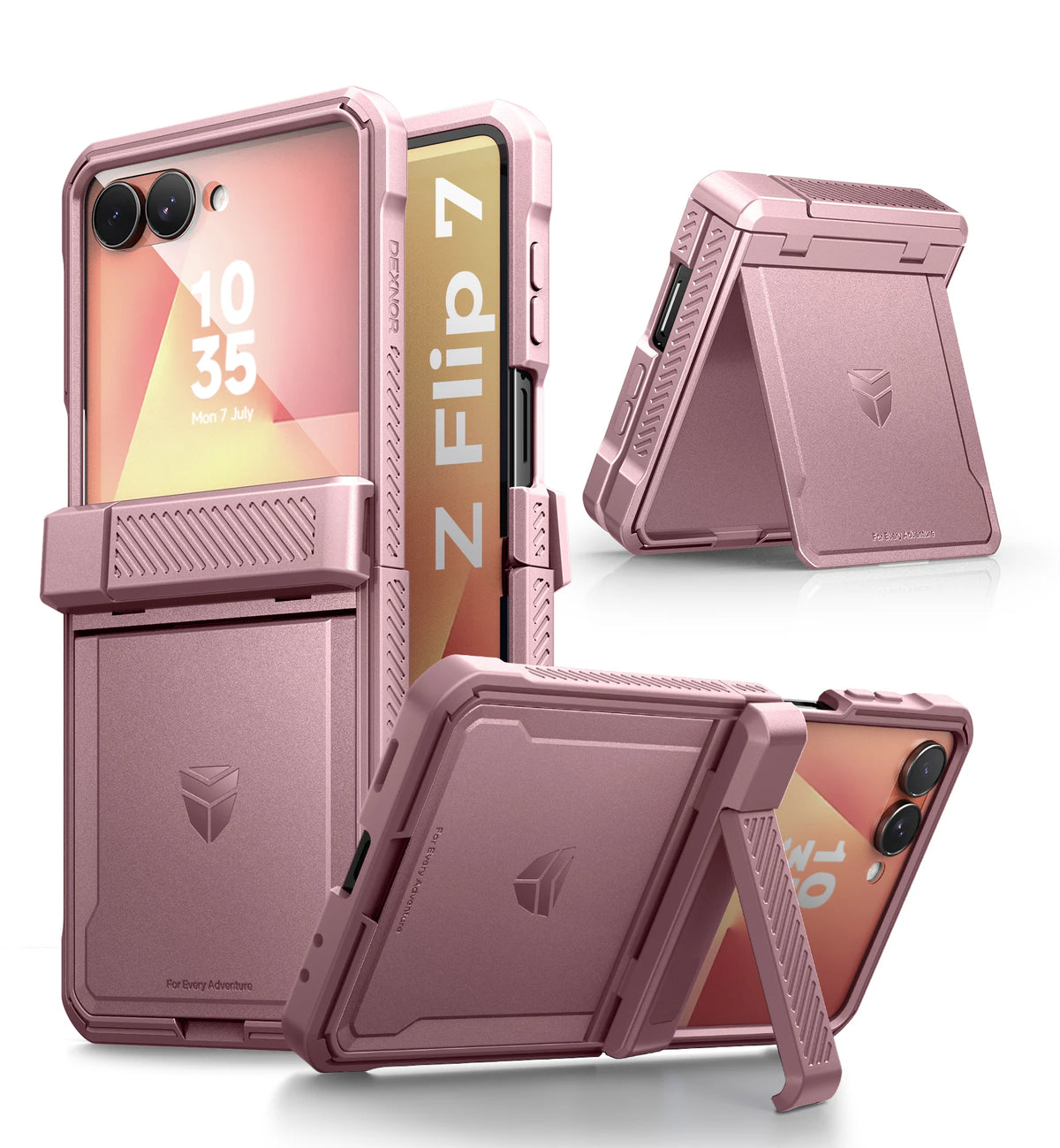 Dexnor Galaxy Z Flip 7 Case Dual Kickstands Hinge Rugged