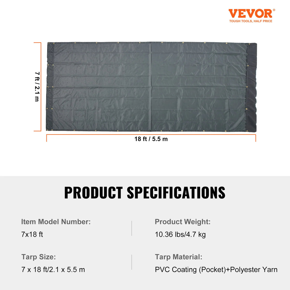 SucceBuy Pvc Dump Truck Tarp With Folding Mesh Awning