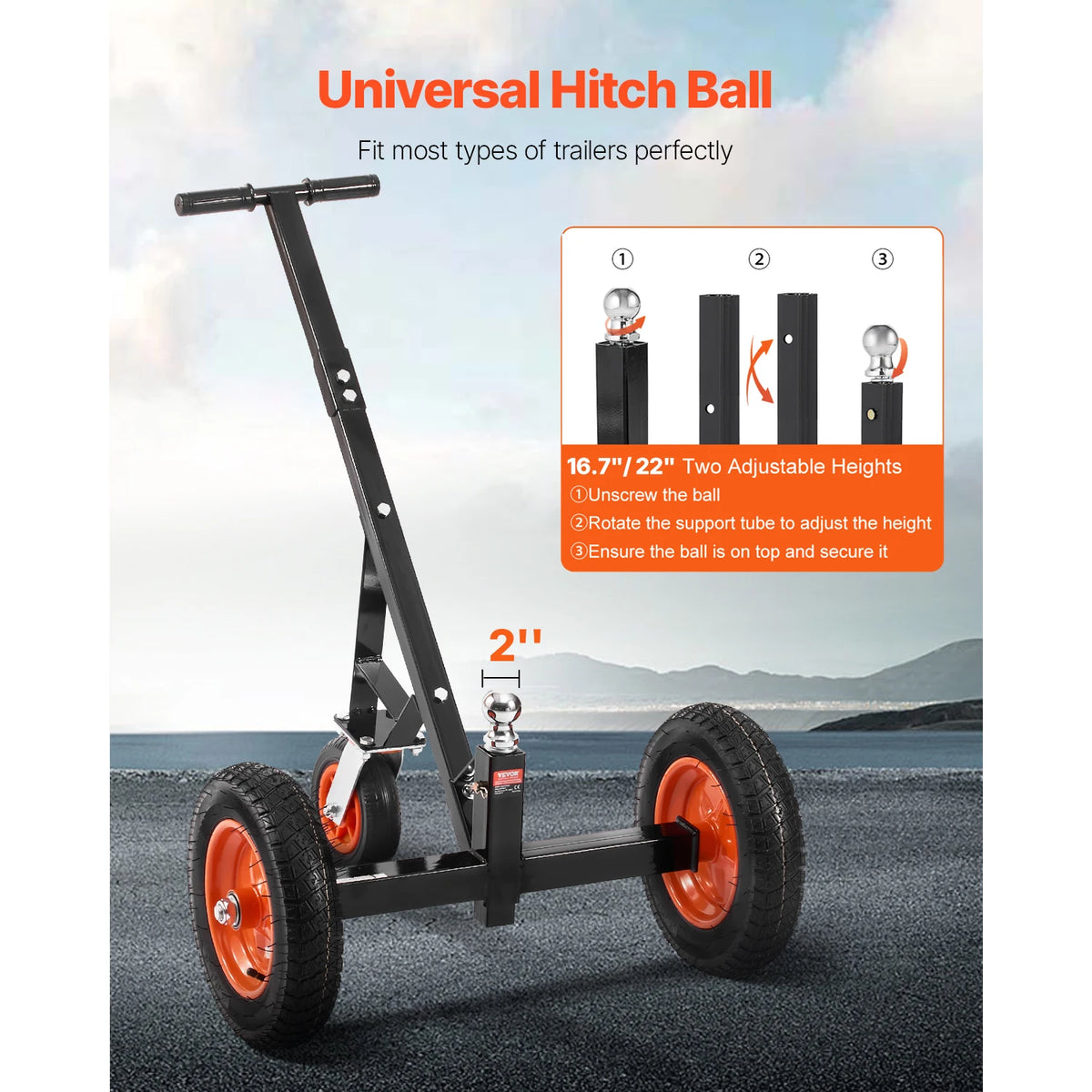 Heavy Duty Adjustable Trailer Dolly For Boat And RV Travel