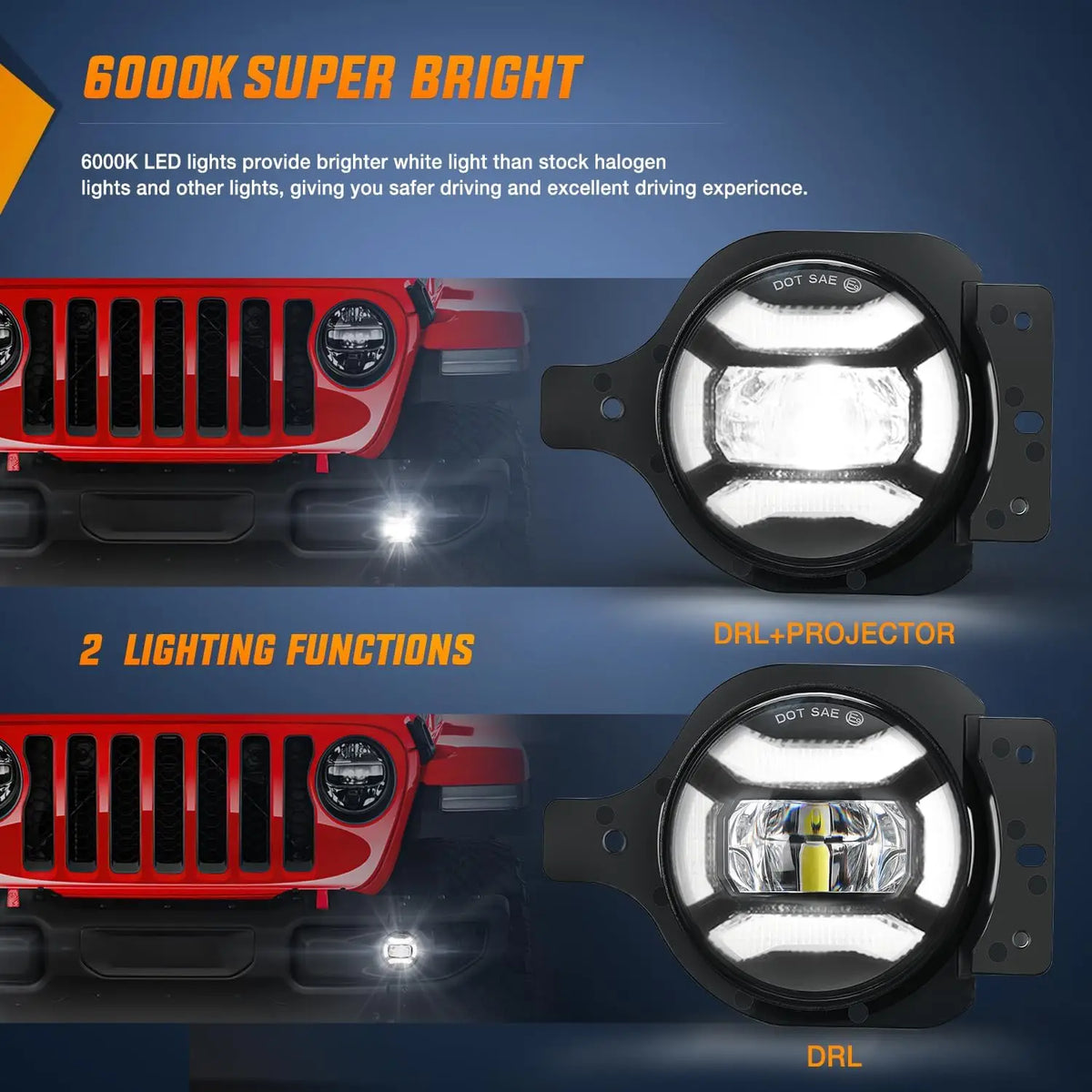 Nilight Led Fog Lights With Mounting Brackets And Hardware