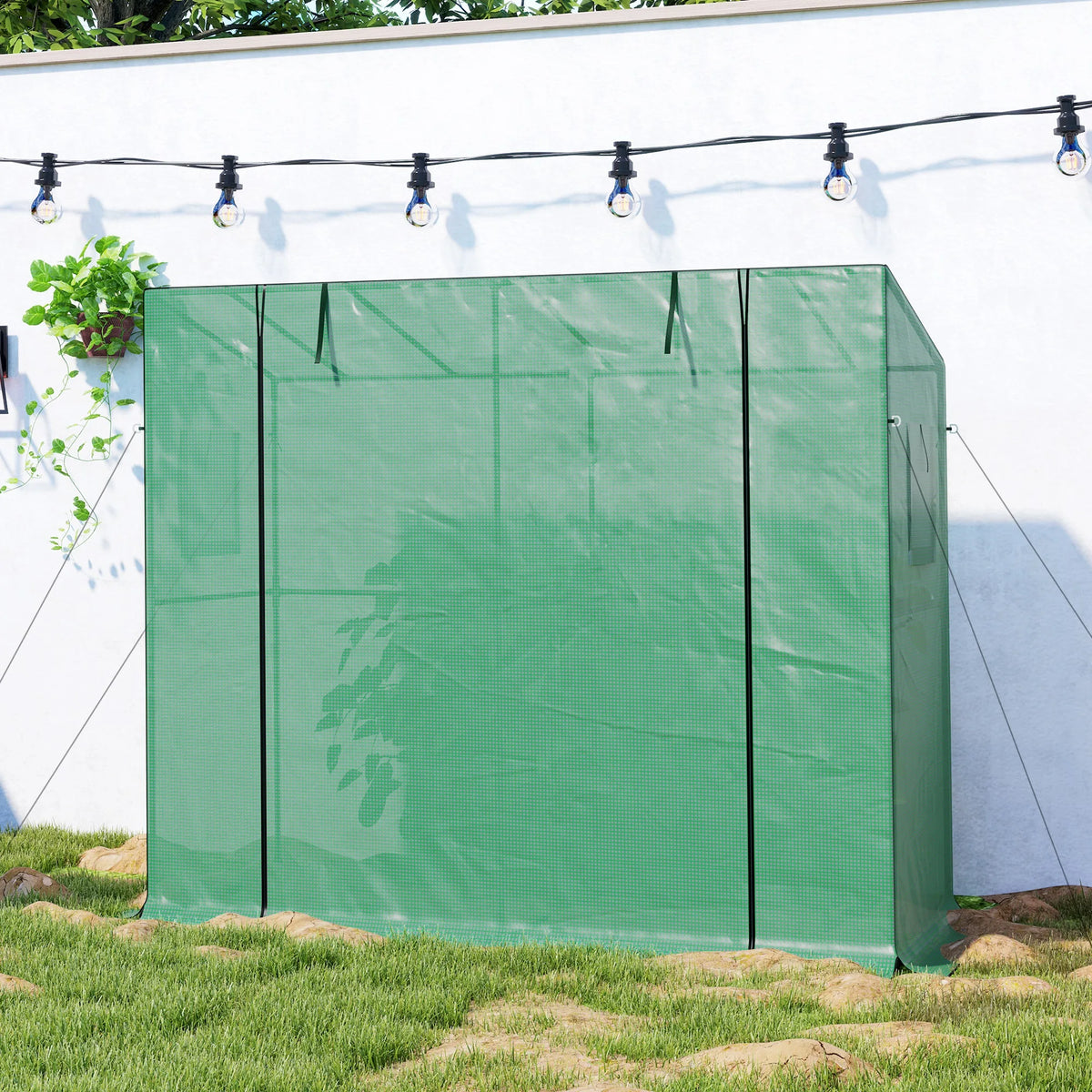 Portable Greenhouse Small Green House, 6.6' x 2.5' x 5.6', Green