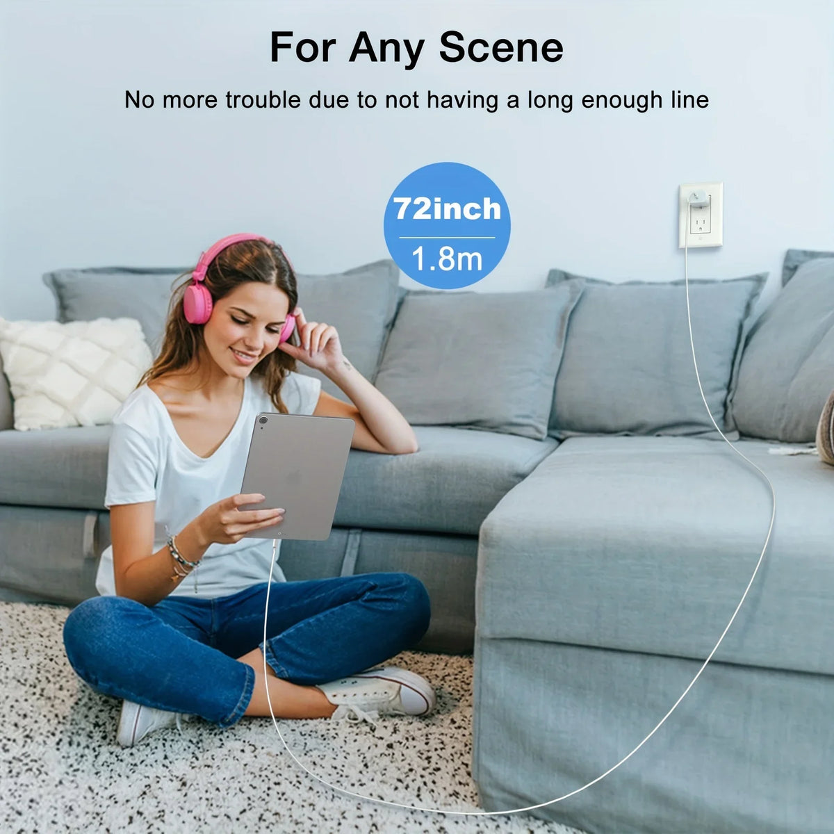 Sanprio 20W Usb C Fast Charging Wall Block With Cable