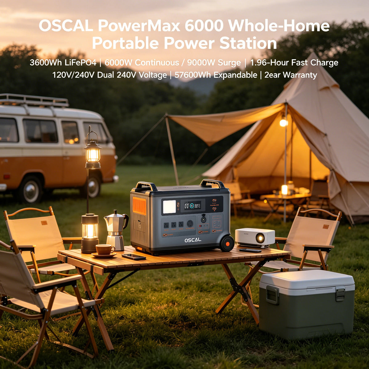 Oscal Powermax 3600Wh 6000W LifePO4 Home Solar Generator