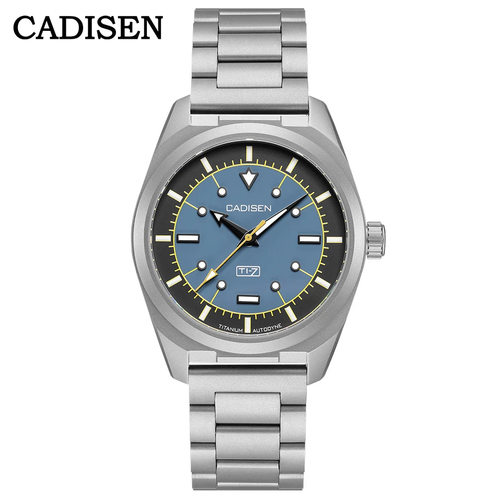 CADISEN TI-7 Autodyne Titanium Automatic Mechanical Watch Man Canvas Wristwatch MIYOTA 8215 Watches USA Warehouse Delivery