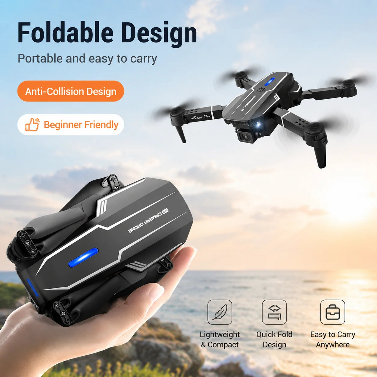 ZNLYRION S101 Foldable 4K Dual Camera FPV RC Drone