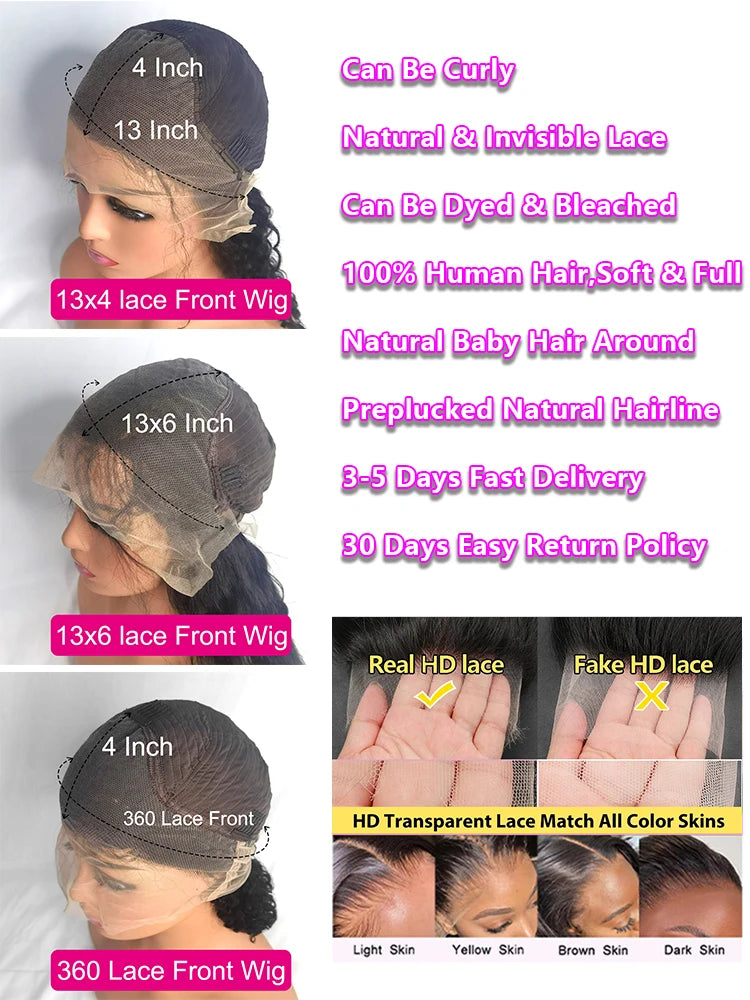 Body Wave Human Hair HD Lace Frontal Wig for Women