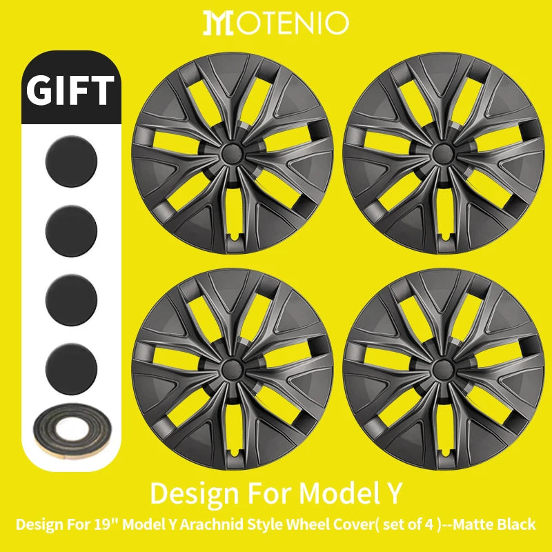 Motenio Blade Style Wheel Cover Caps For Tesla Model Y