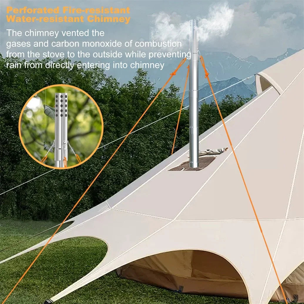 Portable Stainless Steel Wood Stove For Outdoor Camping And Cooking