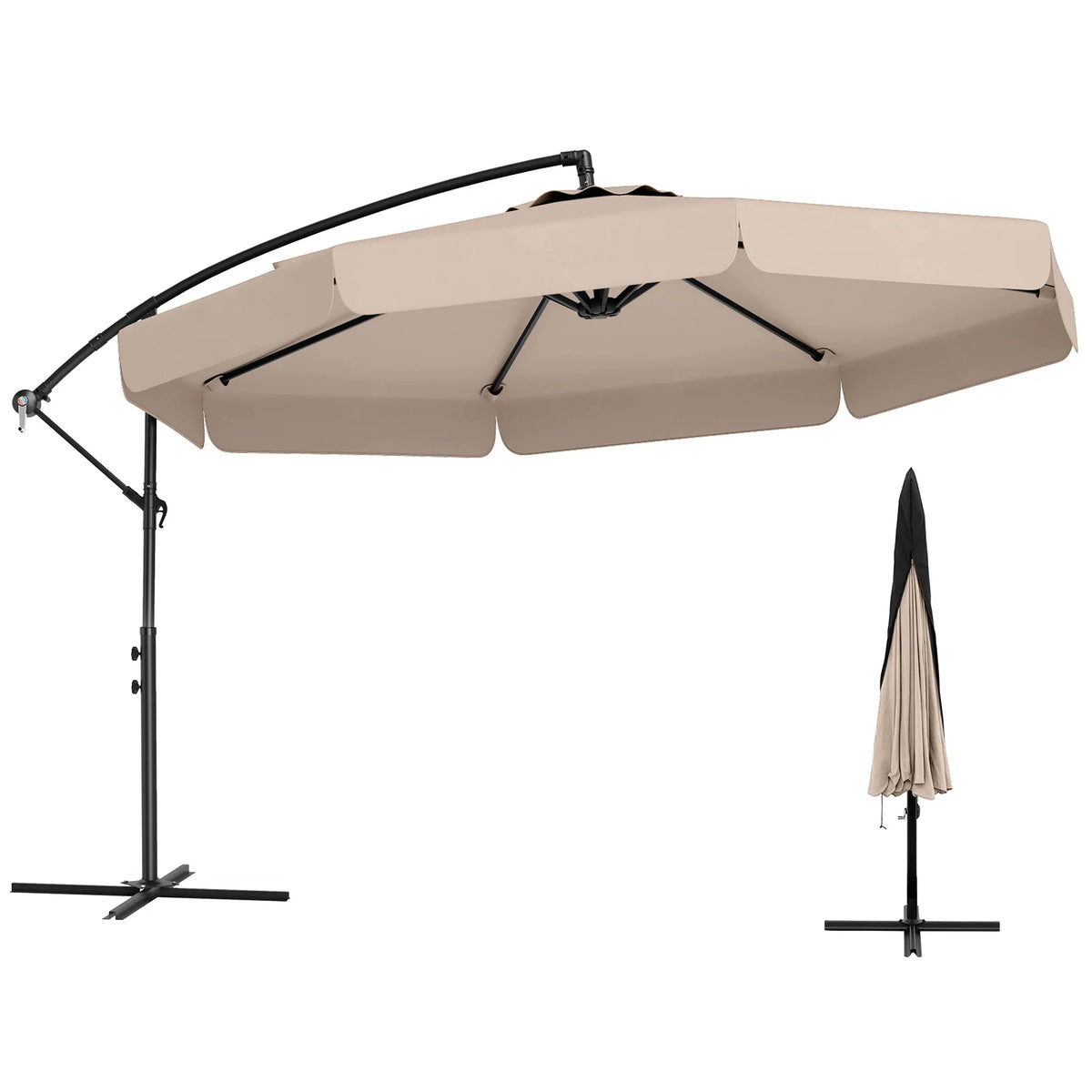 LIFEZEAL Premium Outdoor Offset Hanging Patio Umbrella With Cover