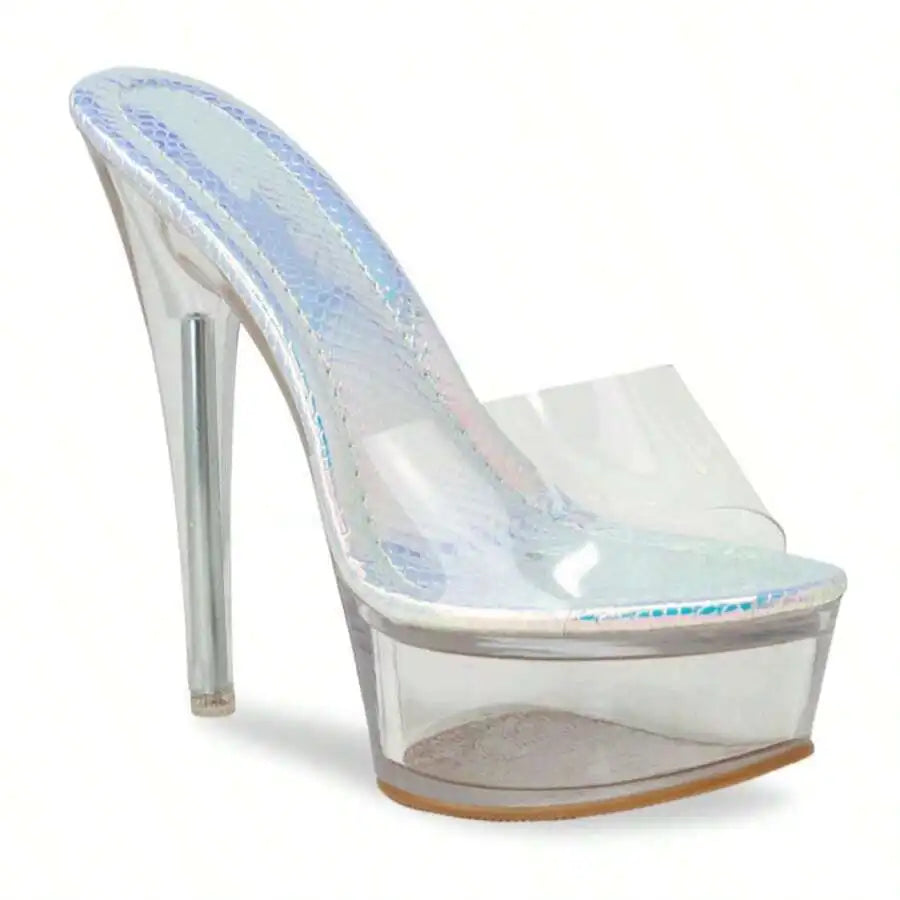 Women Bold Transparent Platform Heels – Statement Sandals