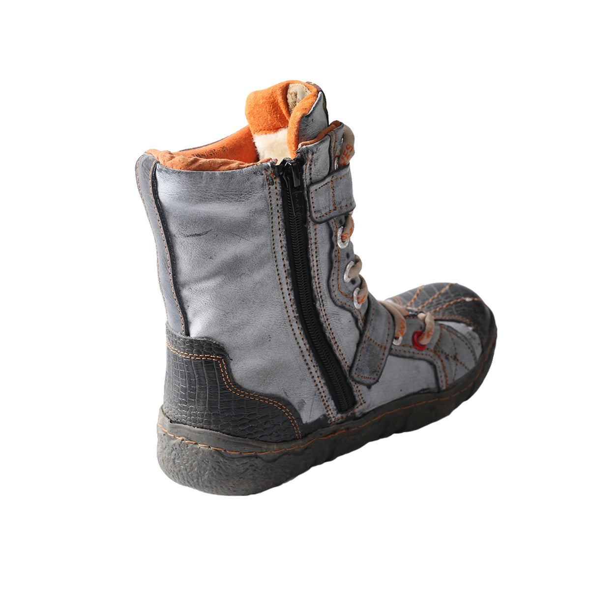 TMA EYES Women's Winter Snow Boots, Fleece Lined Ankle Boots, Vintage Retro Lace Up Side Zip Buckle, for Cold Weather