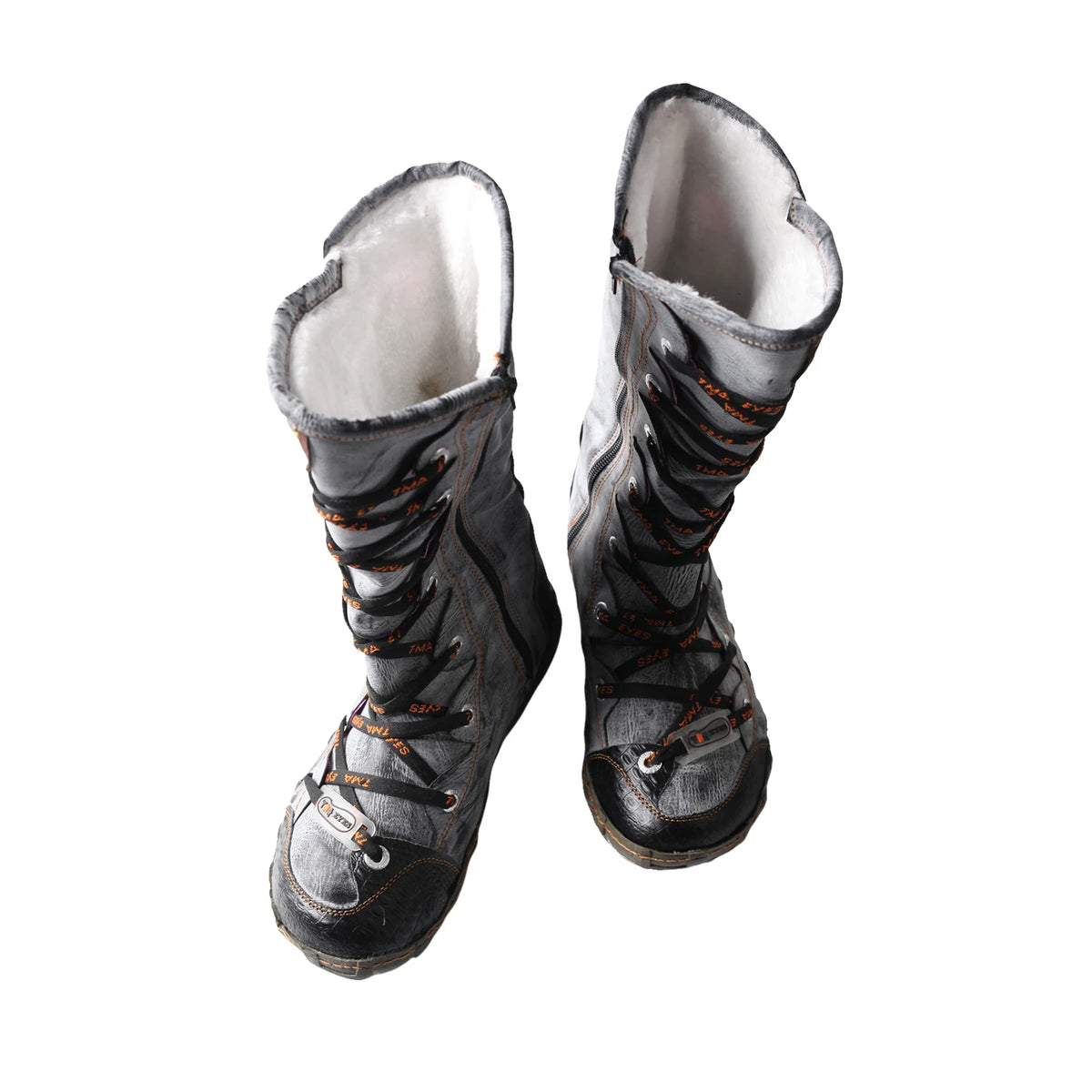 TMA EYES Women's Mid Calf Snow Boots Warm Fuzzy Lined Side Zipper Vintage Casual Winter Boots for Cold Weather Outdoor