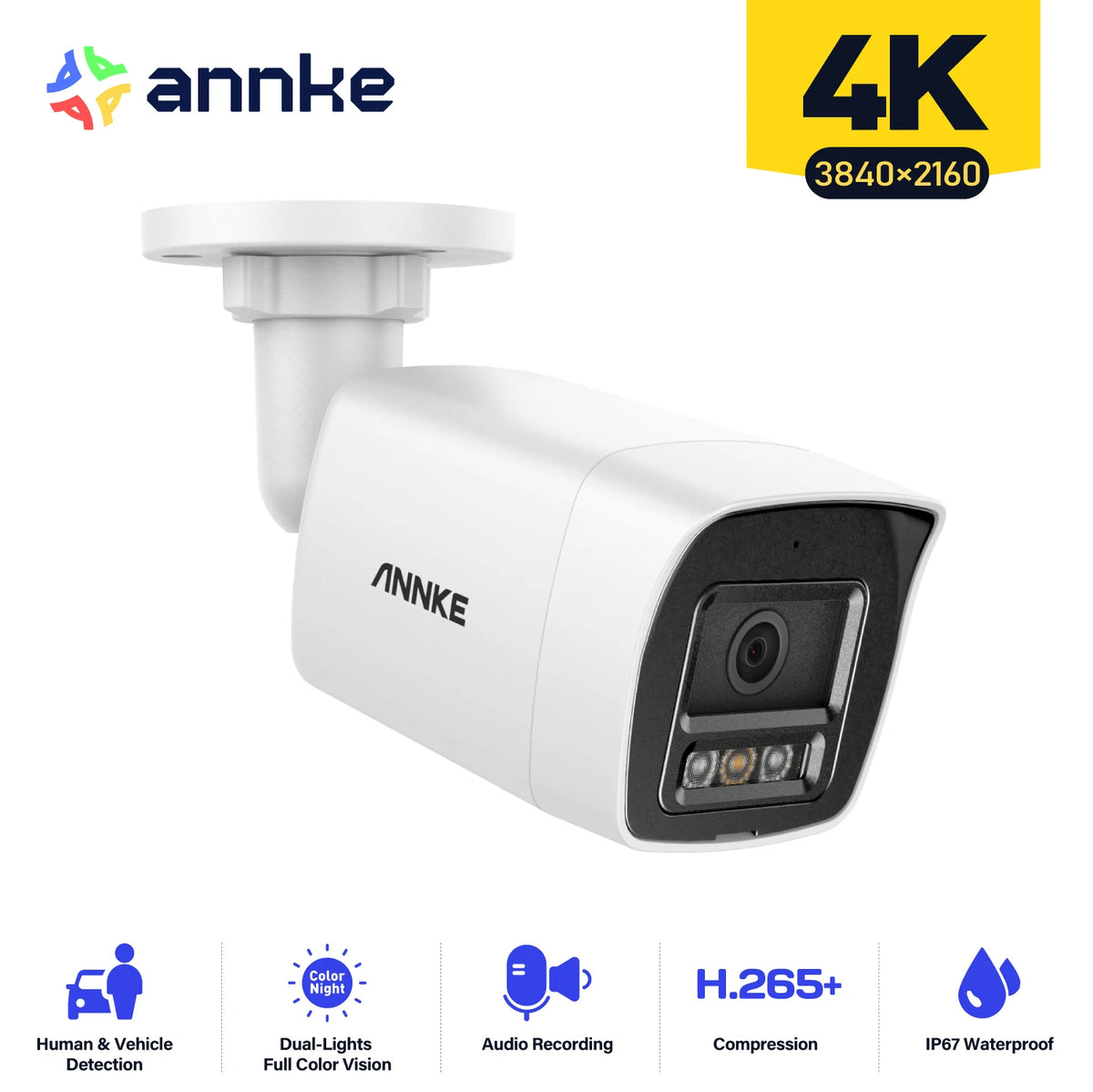 Annke 4K 8MP Smart Dual Light Bullet POE Security Camera