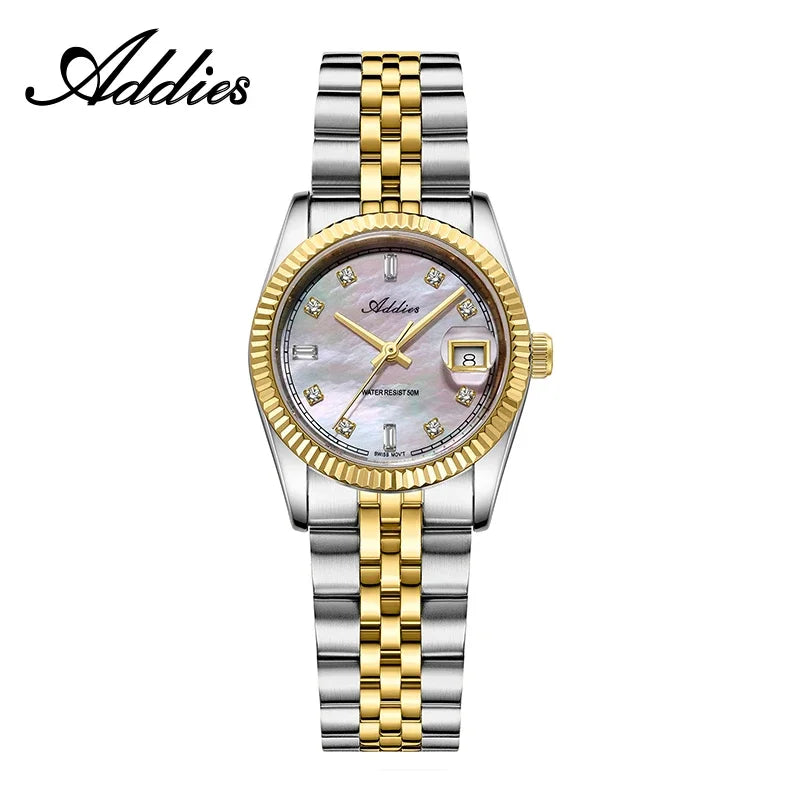 Addies Women's Luxury Stainless Steel Sapphire Quartz Business Watch