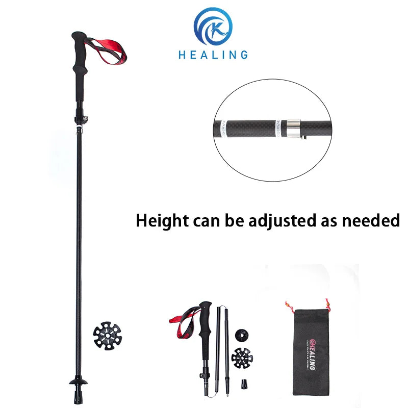 Okhealing Lightweight Carbon Fiber Telescopic Trekking Poles For Hiking