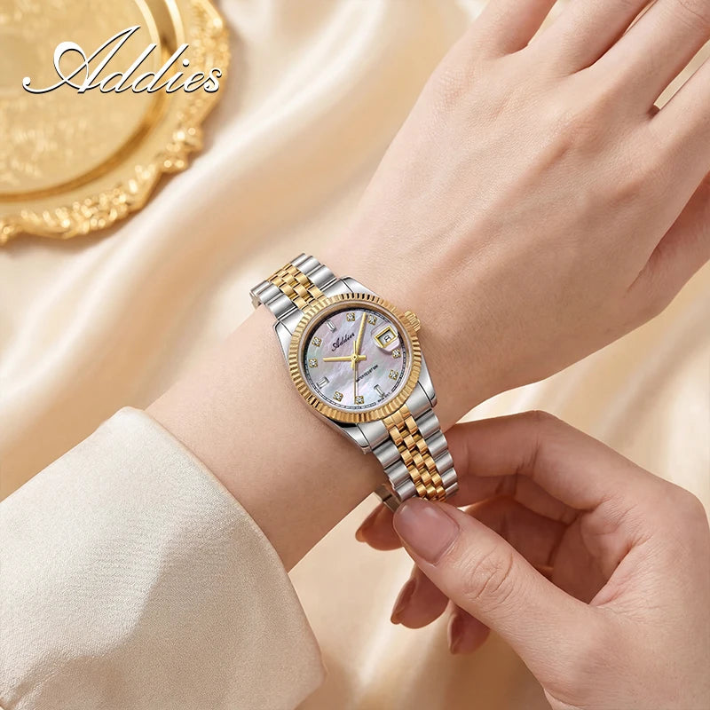 Addies Women's Luxury Stainless Steel Sapphire Quartz Business Watch