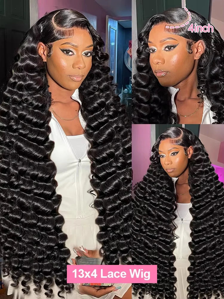 RosaBeauty Brazilian Deep Wave Human Hair Lace Front Wig