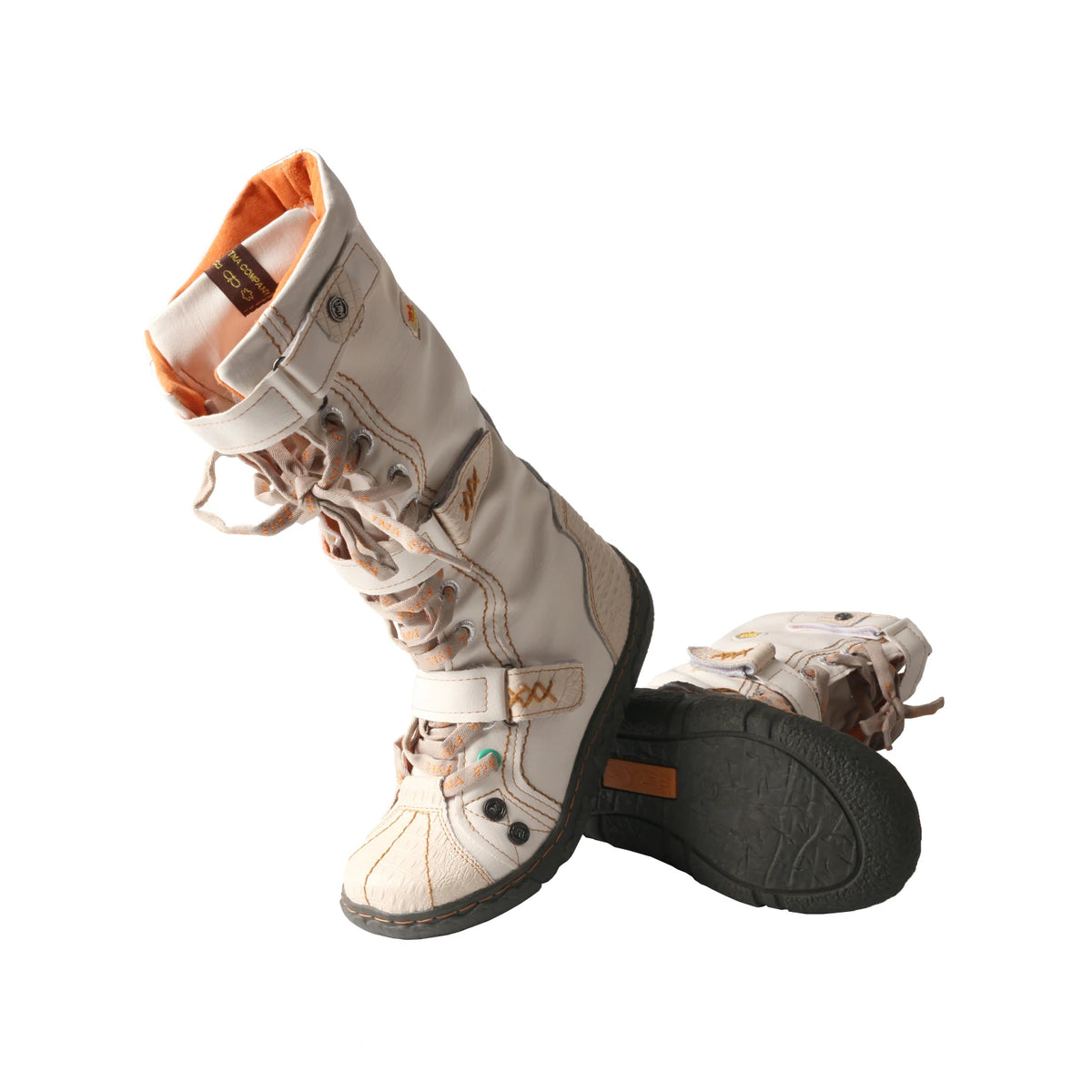 TMA EYES Women Winter Snow Boots Mid Calf Warm Plush Lined Lace Up Side Zipper Vintage Retro Boots