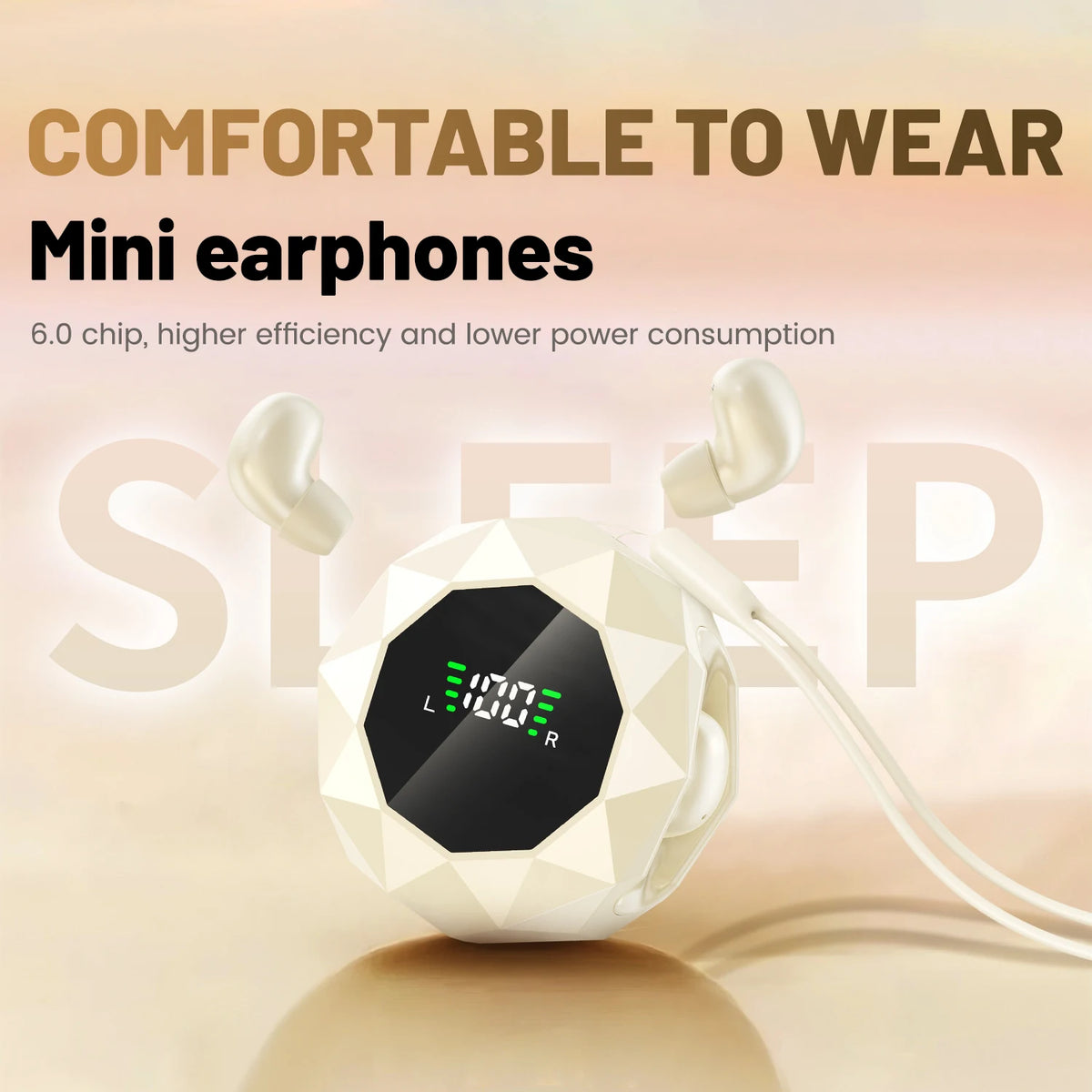Shuke Wireless Sleep Earbuds With Active Noise Cancellation Headphones