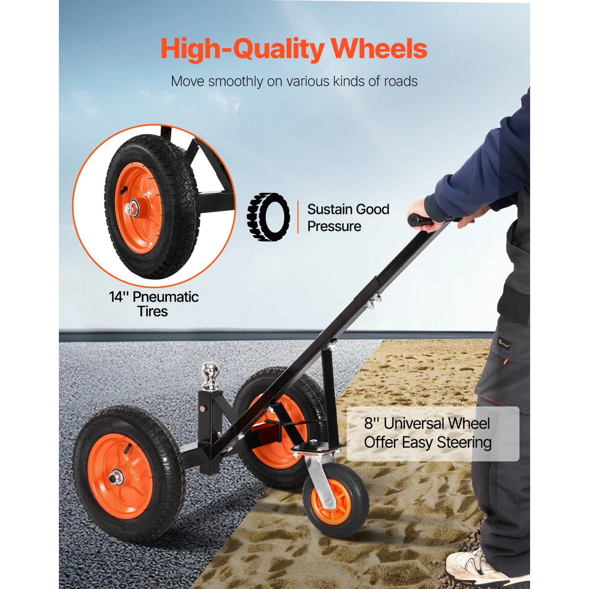 Heavy Duty Adjustable Trailer Dolly For Boat And RV Travel