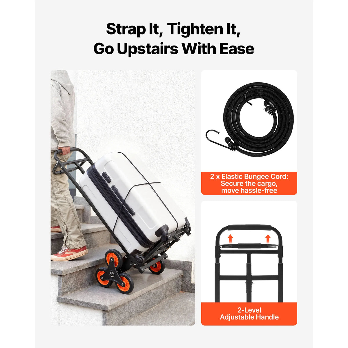 SucceBuy Heavy Duty Stair Climbing Folding Utility Cart