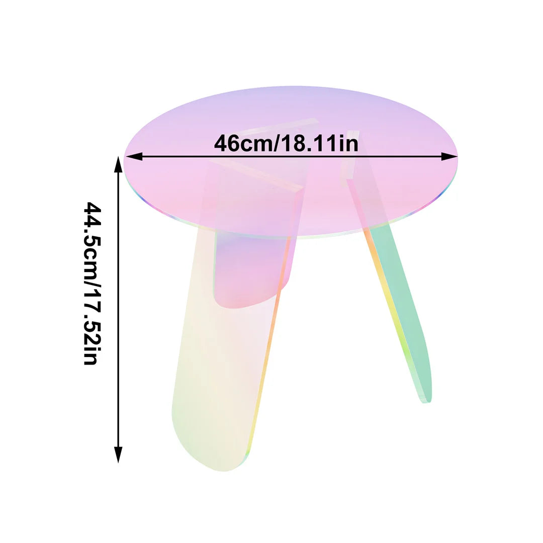 Modern Acrylic Round Side Table for Living Room or Bedroom