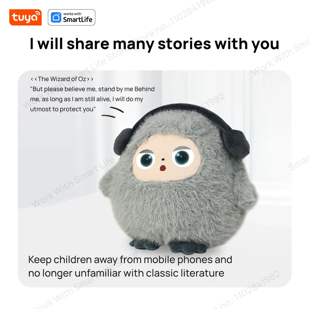 Tuya Smart AI Plush Robot Voice Interactive LED Eyes Companion