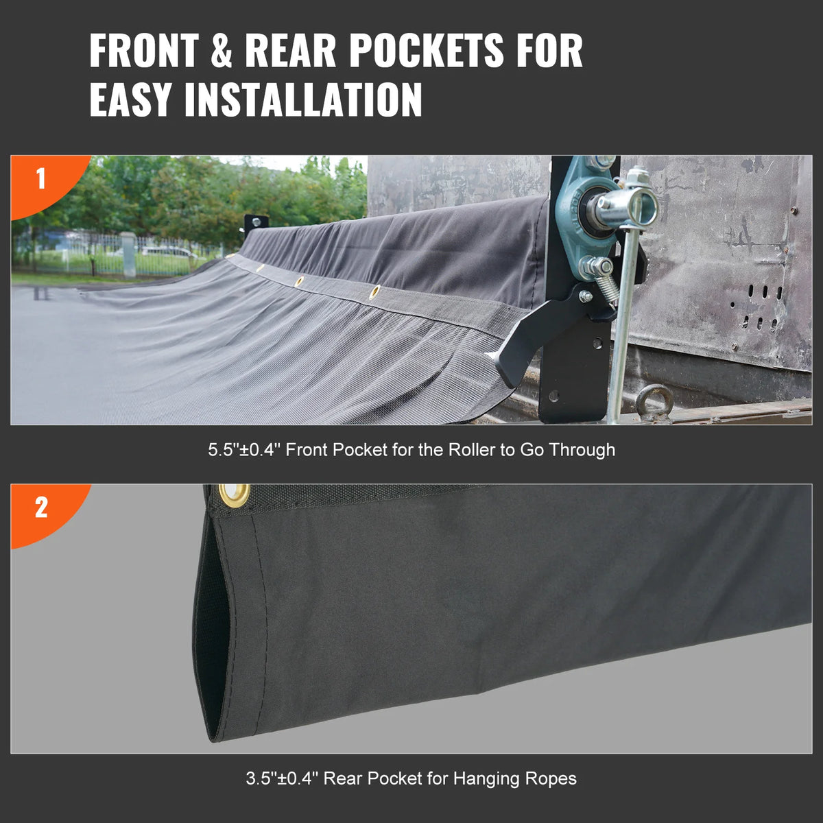 SucceBuy Pvc Dump Truck Tarp With Folding Mesh Awning