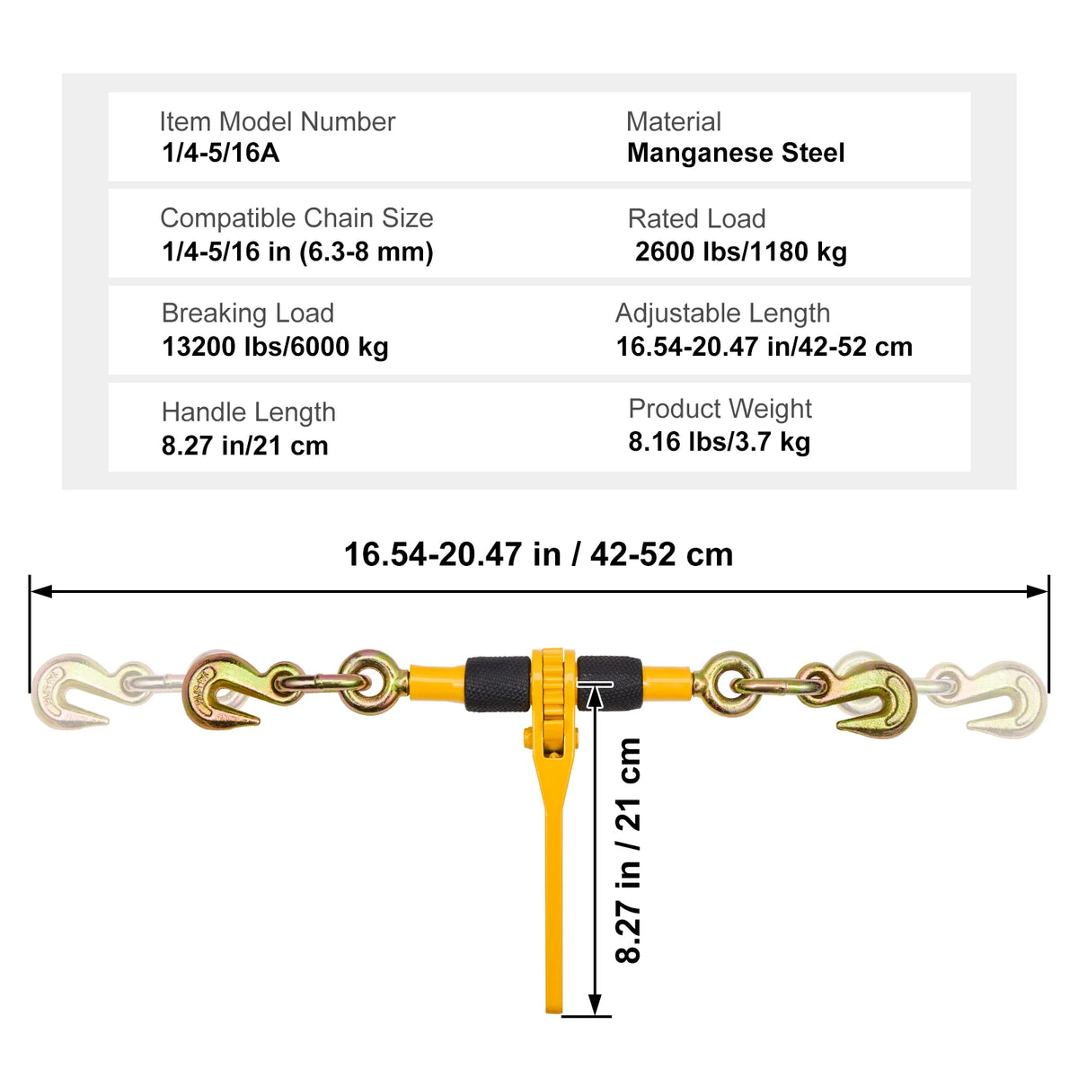 SucceBuy Heavy Duty Ratchet Chain Binders For Trailer Transport