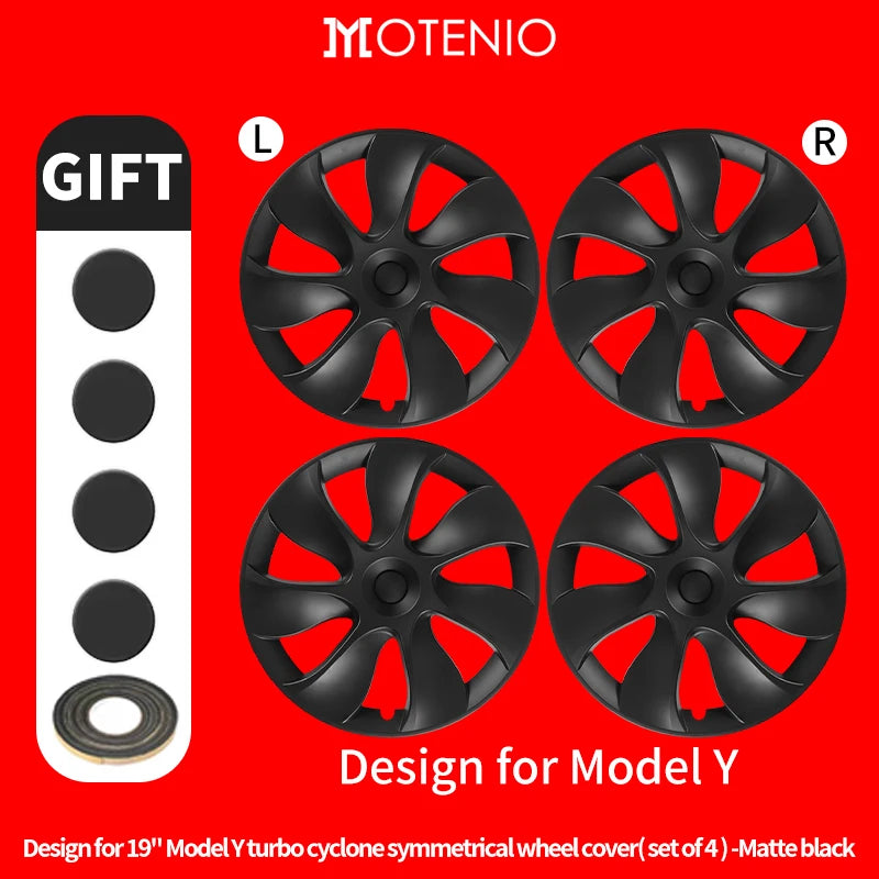 Motenio Blade Style Wheel Cover Caps For Tesla Model Y